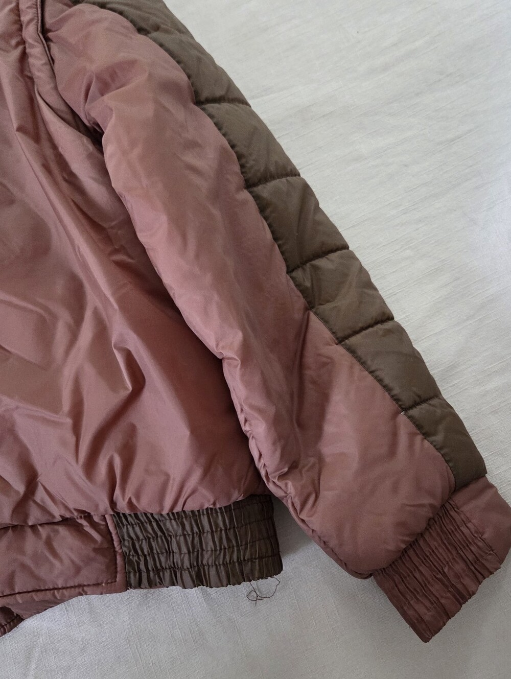 Vintage Men's Brown & Yellow Colorblock Puffer Jacket XL Neutral - Picture 14 of 14